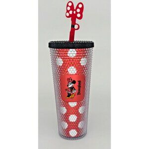 Minie Mouse Jeweled Starbucks Tumbler With Straw From Disneyland Park New in Box